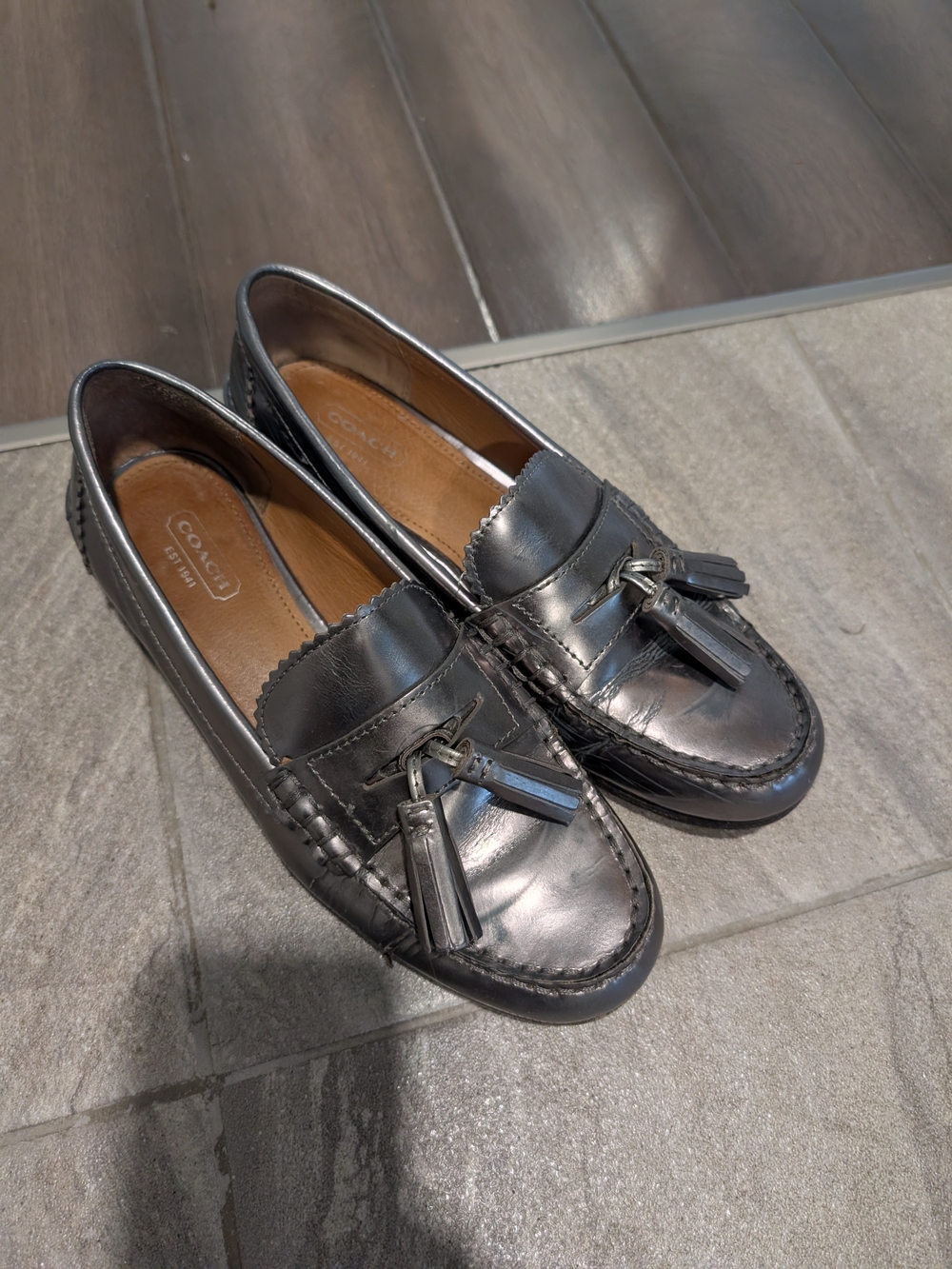 Coach Men’s Black Leather Tassel Loafers